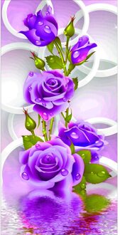 Purple Rose Bloem 5D Diamond Schilderen Borduurpakketten Borduurwerk Diy Schilderij Woondecoratie Schilderij Craft E5M1