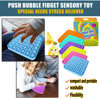 Push Bubble Fidget Sensory Toy Autism Special Needs Stress Reliever Helps Relieve Stress and Increase Focus Soft Squeeze Toy