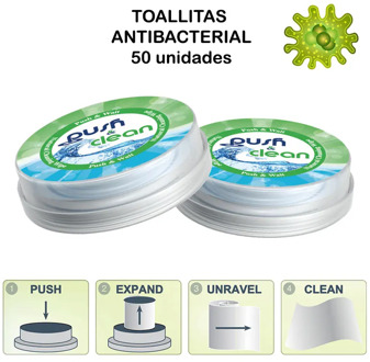 PUSH CLEAN SANITIZING WET WIPES 50 UNITS