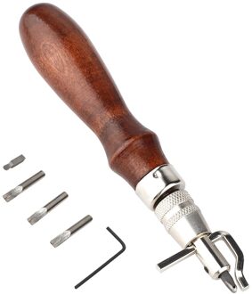Push Groovende Gereedschap Craft 5 In 1 Diy Duurzaam Verstelbare Set Houten Handvat Handgemaakte Kleding Groovende Apparaat 5in1