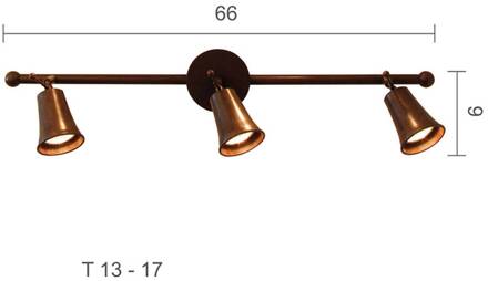 Pusta plafondspot, 3-lamps bruin-zwart