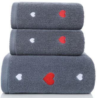 Puur Katoen Jacquard Badhanddoek Voor Vrouwen Set Handdoeken Badkamer Handdoeken Badkamer Katoen Zachte Badhanddoek Kerst Handdoeken HH50YJ grijs hart