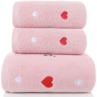 Puur Katoen Jacquard Badhanddoek Voor Vrouwen Set Handdoeken Badkamer Handdoeken Badkamer Katoen Zachte Badhanddoek Kerst Handdoeken HH50YJ roze hart
