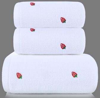 Puur Katoen Jacquard Badhanddoek Voor Vrouwen Set Handdoeken Badkamer Handdoeken Badkamer Katoen Zachte Badhanddoek Kerst Handdoeken HH50YJ wit aardbei