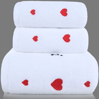 Puur Katoen Jacquard Badhanddoek Voor Vrouwen Set Handdoeken Badkamer Handdoeken Badkamer Katoen Zachte Badhanddoek Kerst Handdoeken HH50YJ wit hart
