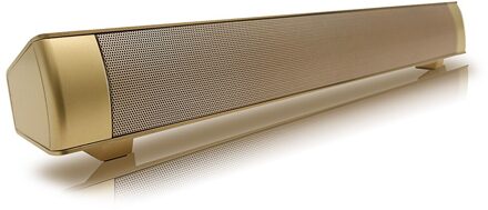 PUZHIJIE draadloze bluetooth speaker sound bar LP08 met afstandsbediening subwoofer 10 W Stereo speaker voor Computer gouden