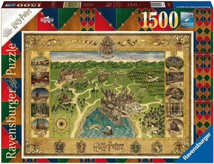 Puzzel 1500 p - Hogwarts / Harry Potter-kaart