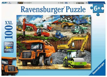 puzzel Bouwvoertuigen - Legpuzzel - 100 stukjes