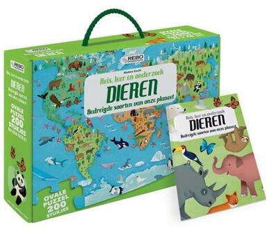 puzzel Dieren junior 70 x 48 cm ovaal 200 stuks