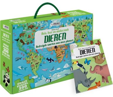 puzzel Dieren junior 70 x 48 cm ovaal 200 stuks