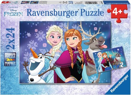 puzzel Disney Frozen noorderlichten - 2 x 24 stukjes