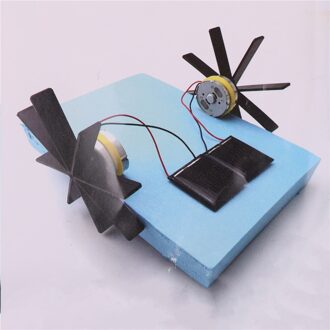 Puzzel Diy Zonne-energie Boot Roeien Assembleren Speelgoed Voor Kinderen Educatief Speelgoed 15*13*8 Cm Model Robot