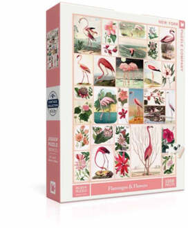 Puzzel Flamingo's en Bloemen - 1000 stuks multicolor