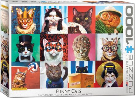 puzzel Funny Cats - Lucia Heffernan - 1000 stukjes