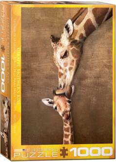 puzzel Giraffe Mother's Kiss - 1000 stukjes