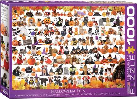 puzzel Halloween Puppies and Kittens - 1000 stukjes