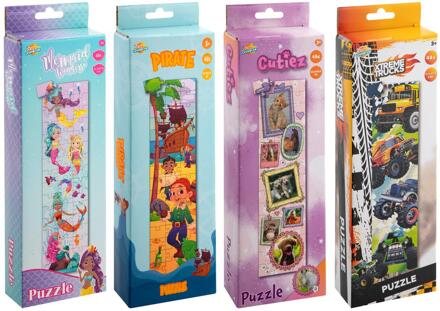 Puzzel hout long 48pcs 25x9x4cm 4ass