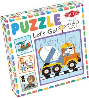 puzzel Let's Go junior 20 x 20 cm karton 4-delig