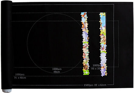 Puzzel Mat Jigsaw Roll Voelde Mat Playmat Puzzels Deken Voor Tot 1500 Stuks Puzzel Accessoires Draagbare Reizen Opbergtas zwart