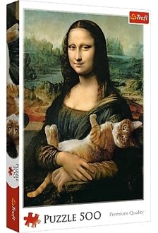 Puzzel Mona Lisa met Kat: 500 stukjes