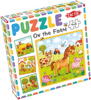 puzzel On the Farm junior 20 x 20 cm karton 4-delig