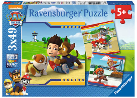 puzzel PAW Patrol helden met vacht - 3 x 49 stukjes Multikleur