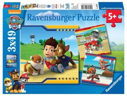 puzzel PAW Patrol helden met vacht - 3 x 49 stukjes Multikleur