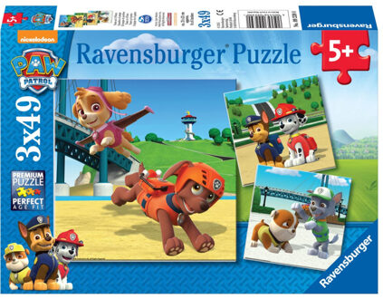 puzzel PAW Patrol team op 4 poten - 3 x 49 stukjes Multikleur