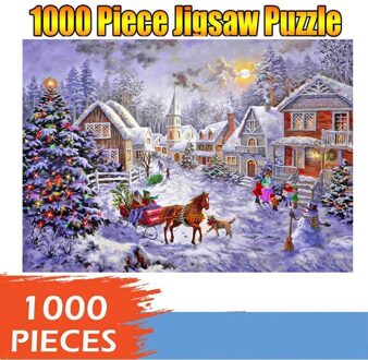 Puzzel Set 1000 Stuks Kerst Puzzel 1000 Grote Volwassen Kinderen Educatief Patroon Speelgoed Educatief Speelgoed B