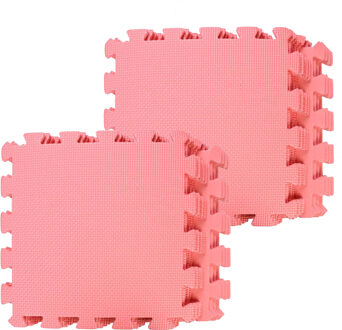 Puzzel speelmat foam tegels 30 x 30 cm roze 18 stuks