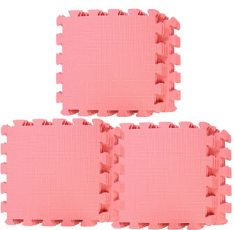 Puzzel speelmat foam tegels 30 x 30 cm roze 27 stuks