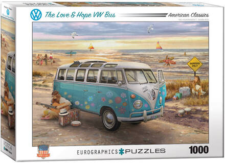 puzzel The Love & Hope VW Bus - Greg Giordano - 1000 stukjes