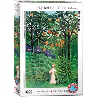 Puzzel Woman in an Exotic Forest - Henri Rousseau (1000 stukjes)