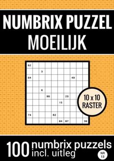Puzzelboek Met 100 Numbrix Puzzels Voor Ver Gevorderden - Nr.13- Numbrix Puzzel Moeilijk - Puzzelboeken & Meer