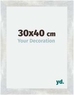 Puzzellijst 30x40 cm - Zilver Glanzend Vintage - MDF - Mura