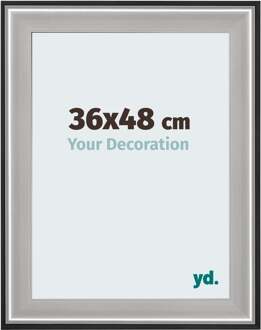 Puzzellijst 36x48 cm - Zwart Zilver Gepolijst - Hout - Birmingham