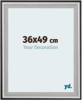 Puzzellijst 36x49 cm - Zwart Zilver Gepolijst - Hout - Birmingham