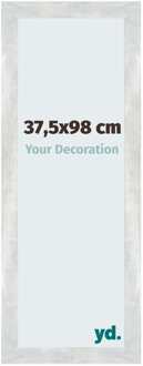 Puzzellijst 37,5x98 cm - Zilver Glanzend Vintage - MDF - Mura - 37.5x98 cm