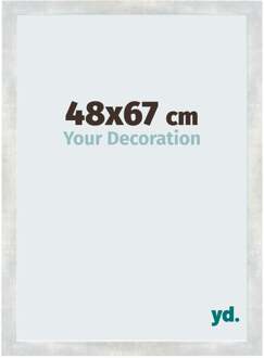 Puzzellijst 48x67 cm - Zilver Glanzend Vintage - MDF - Mura