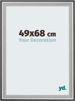 Puzzellijst 49x68 cm - Zwart Zilver Gepolijst - Hout - Birmingham