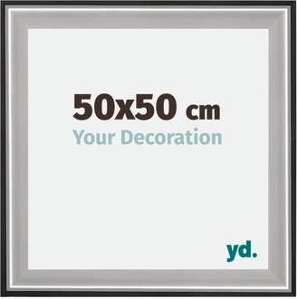 Puzzellijst 50x50 cm - Zwart Zilver Gepolijst - Hout - Birmingham