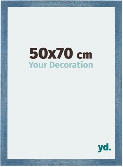 Puzzellijst 50x70 cm - Helder Blauw Geveegd - MDF - Mura