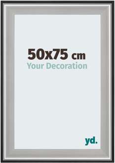 Puzzellijst 50x75 cm - Zwart Zilver Gepolijst - Hout - Birmingham