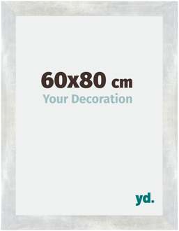 Puzzellijst 60x80 cm - cm - Zilver Glanzend Vintage - MDF - Mura