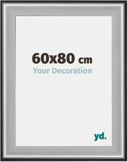 Puzzellijst 60x80 cm - cm - Zwart Zilver Gepolijst - Hout - Birmingham