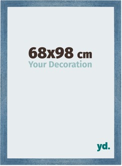 Puzzellijst 68x98 cm - Helder Blauw Geveegd - MDF - Mura