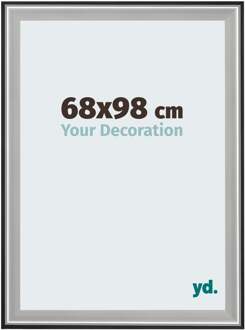 Puzzellijst 68x98 cm - Zwart Zilver Gepolijst - Hout - Birmingham