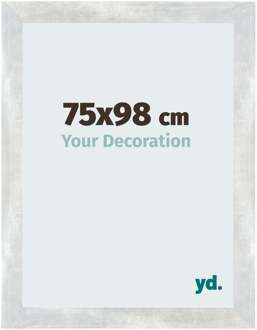 Puzzellijst 75x98 cm - Zilver Glanzend Vintage - MDF - Mura