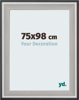 Puzzellijst 75x98 cm - Zwart Zilver Gepolijst - Hout - Birmingham