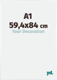 Puzzellijst A1 - 59,4x84 cm - Wit Hoogglans - Aluminium - Kent - 59.4x84 cm